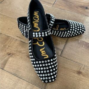 Sam Edelman Black and Silver Studded Flats